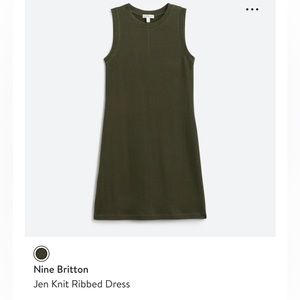 Nine Britton army green ribbed dress
